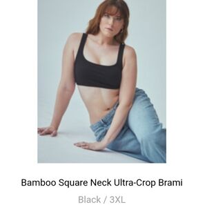 Klassy Network Bamboo Square Neck Ultra-Crop Brami - Black / 3XL